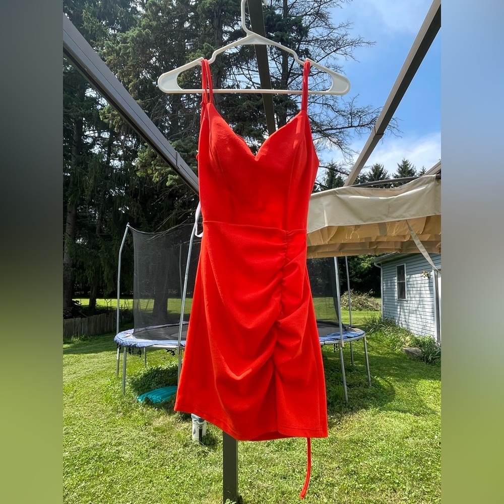 B Darlin Fiery Red Mini Dress